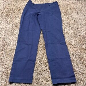 J.McLaughlin Womens Navy Blue Straight Leg Stretch Trousers Size 2 Workwear